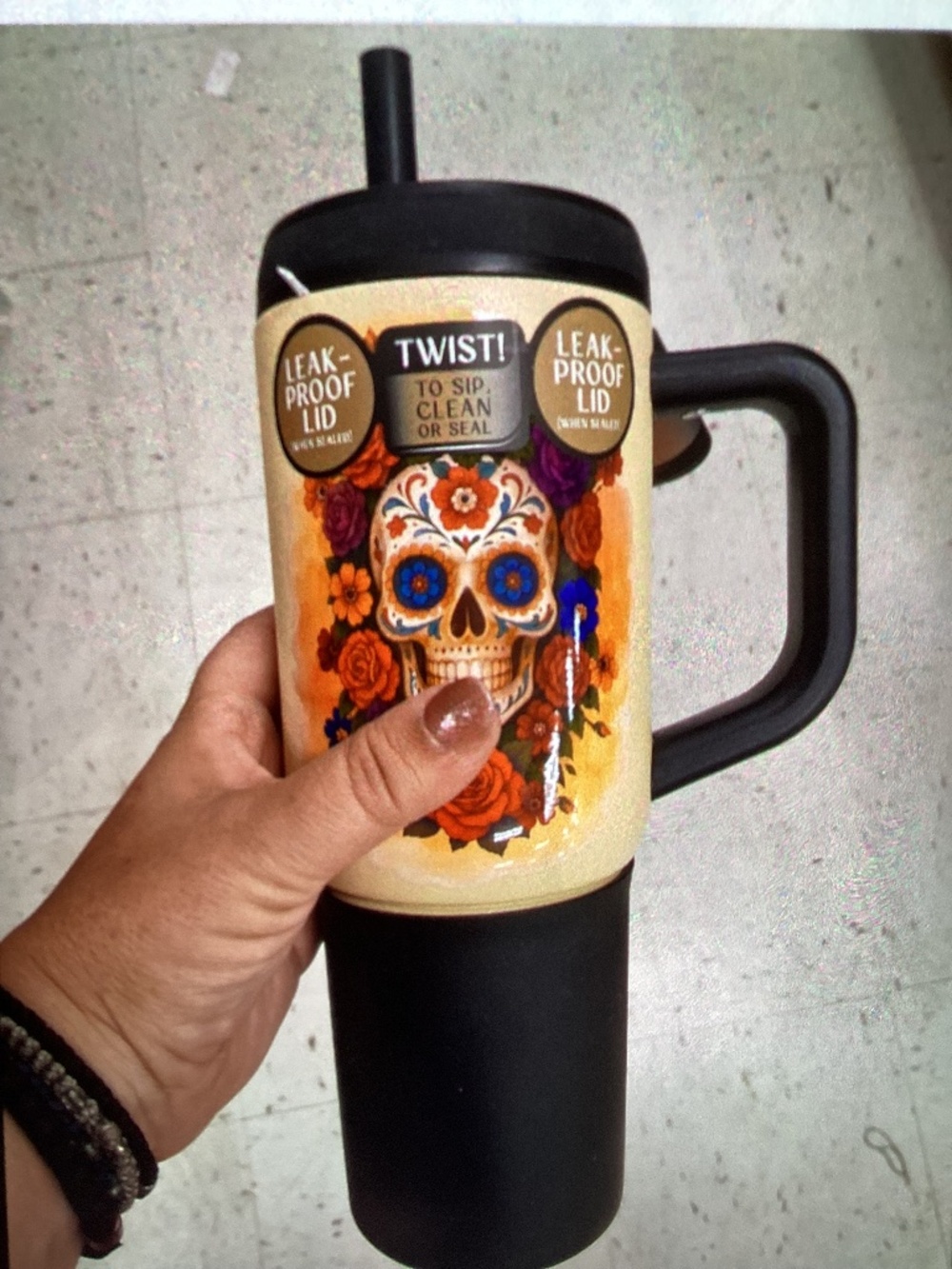 New Hydraflow Day of the Dead Stainless Steel Tumbler 30 oz
